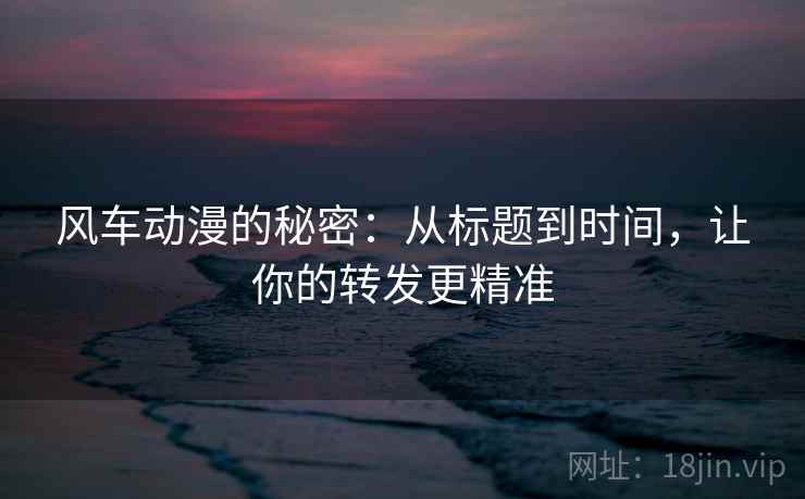 风车动漫的秘密：从标题到时间，让你的转发更精准